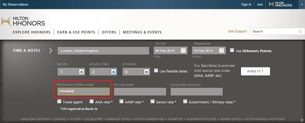Hilton HHonors Promotion Double Stay Credit MileValue