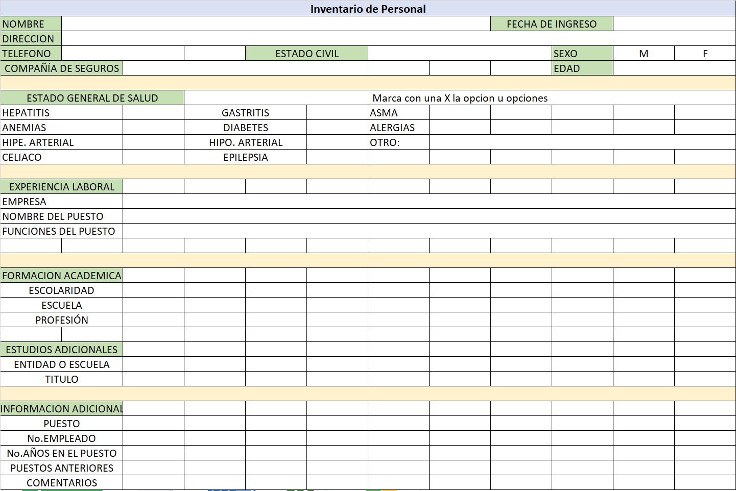 Inventario de personal »