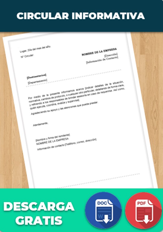 Circular Informativa Ejemplos, Formatos Word, Excel