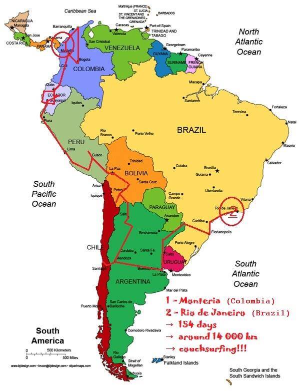 Itinerary for 5 months in South America