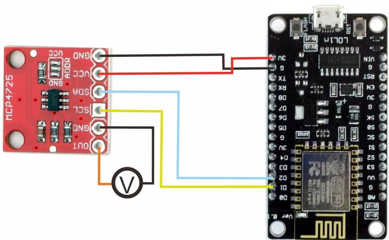 MCP4725 with ESP8266 (NodeMCU)