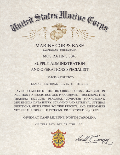usmc MOS 3043 supply operations