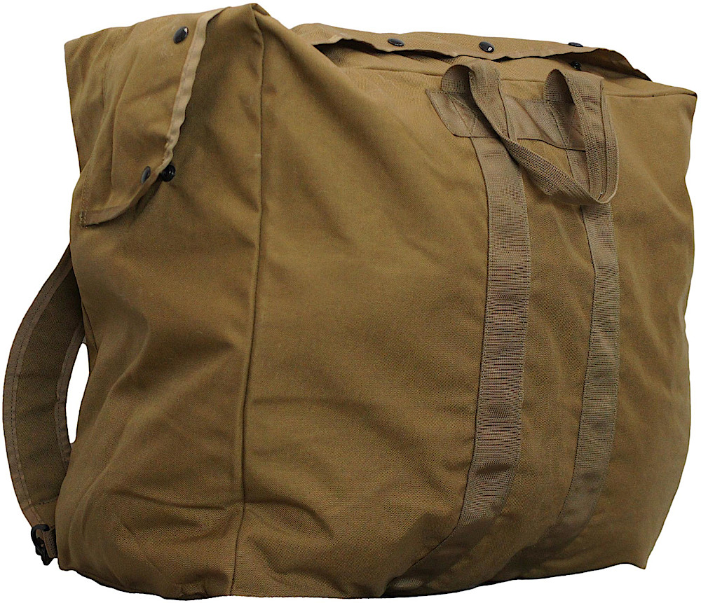 A.O.S. Tactical Coyote A3 Large Flyers Aviator Kit Bag With Shoulder Straps Made In USA