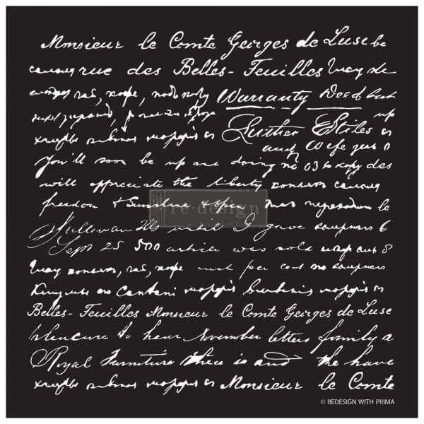 script stencil Milk Paint