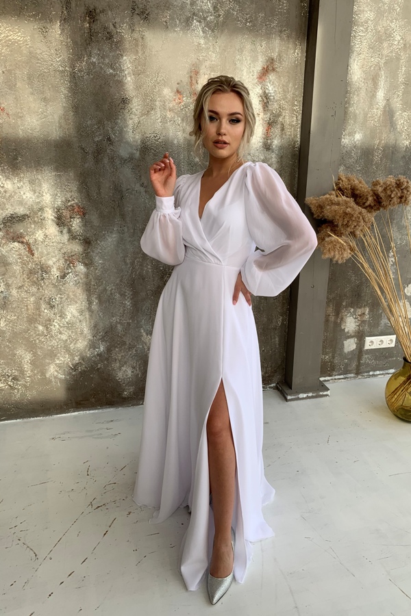 «Рич» легкое свадебное платье для росписи из шифона с