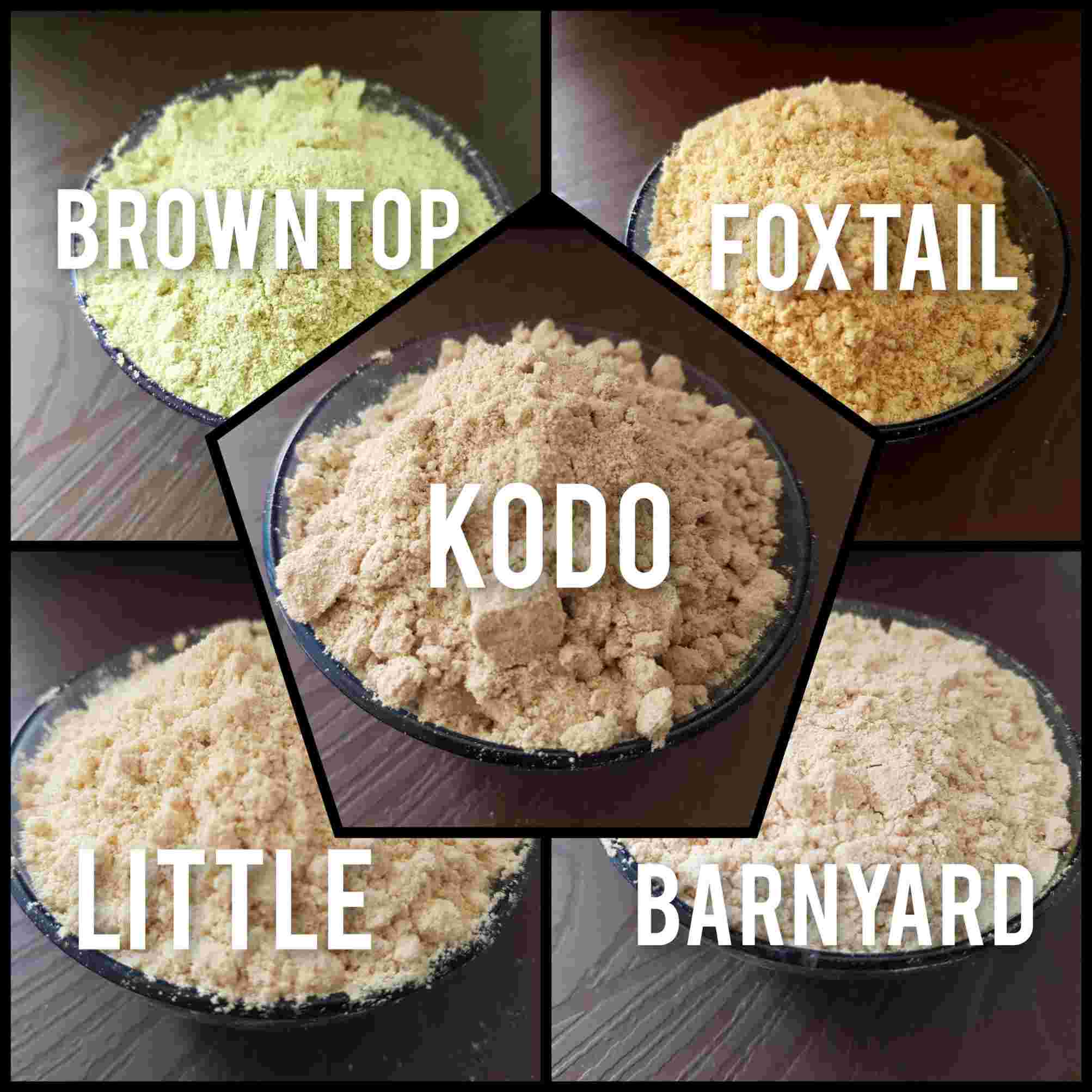 Unpolished Siridhanya Millets Flour Combo 5KG (1KG 5) Millets Khao