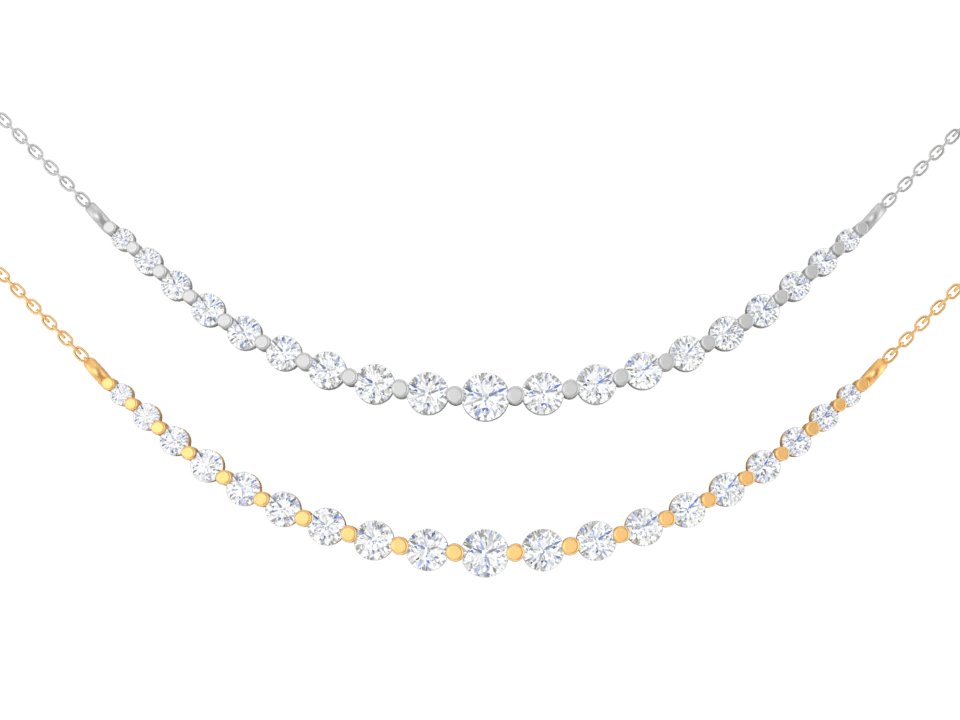 Diamond Curved Bar Necklace Milliard Diamond Concierge