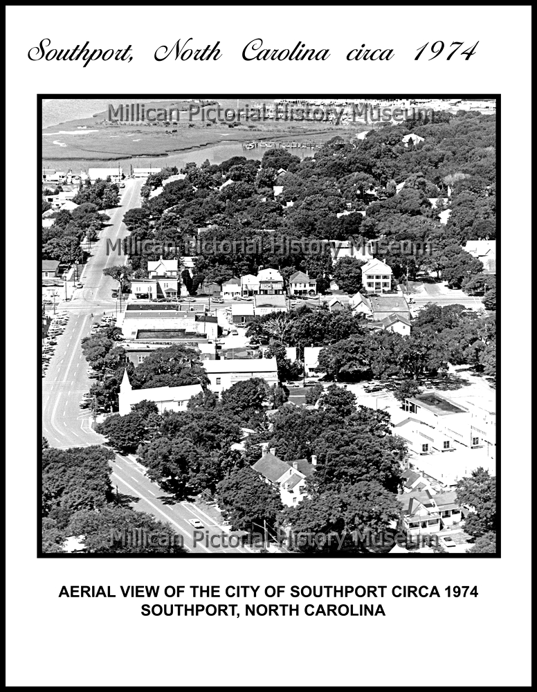 Aerial view of the City of Southport, circa 1974, Southport, NC