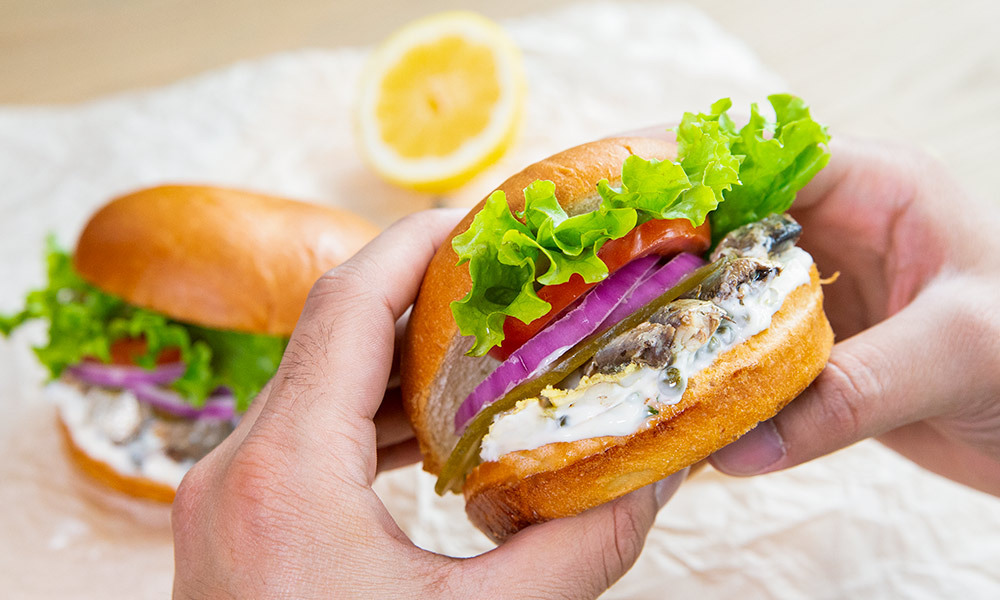 Sardine and Egg Sandwich Club des Millionnaires