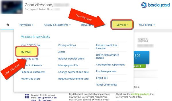 Capital One Credit Card Travel Notification