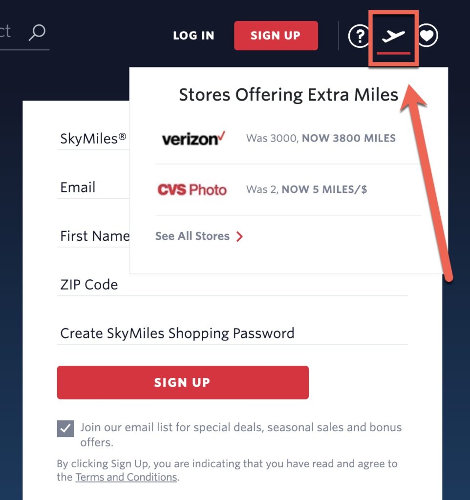 Guide to the Delta Skymiles shopping portal Million Mile Secrets