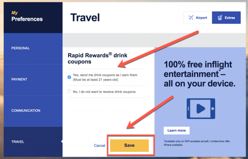 Free Drinks on Southwest Airlines Quick Tricks Million Mile Secrets