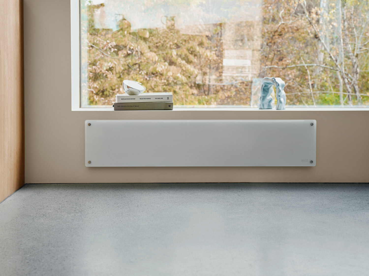 Mill Glass panel heater 1000W low model Mill