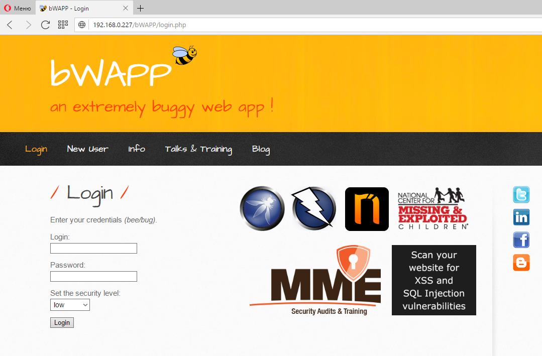How to install bWAPP in Web Security Dojo. How to run bee