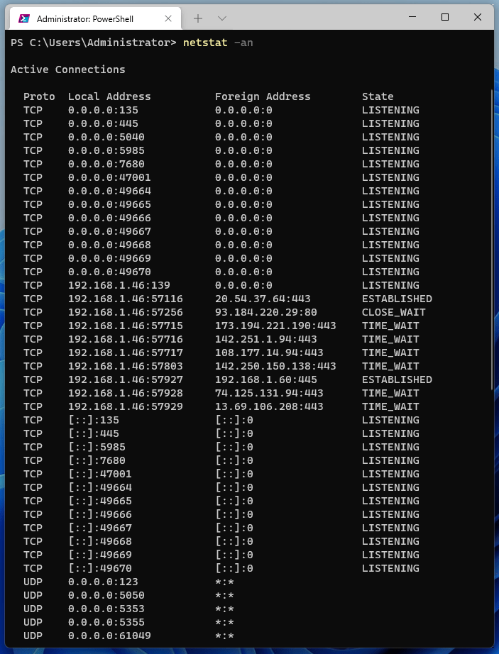 How to check open ports on my computer. What do 0.0.0.0, *, [], 127