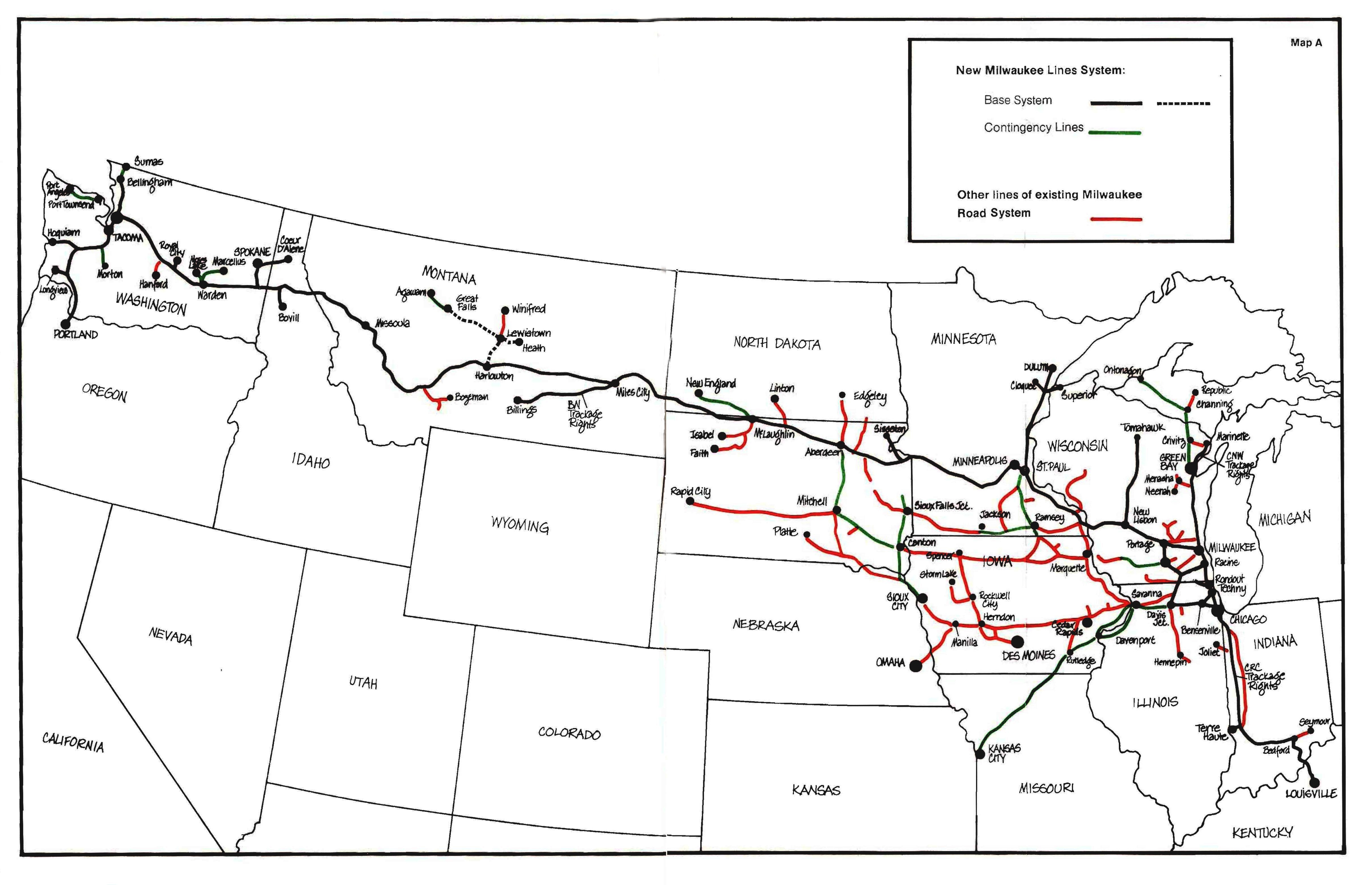 Chicago And Northwestern Railroad Map Milwaukee Road Archives