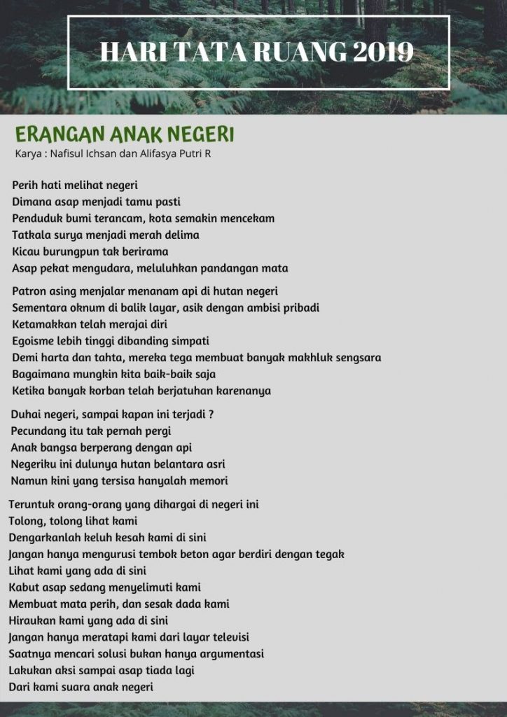 Planopedia Tampilkan Puisi Berlatar “Erangan Anak Negeri” | Mimbar Untan