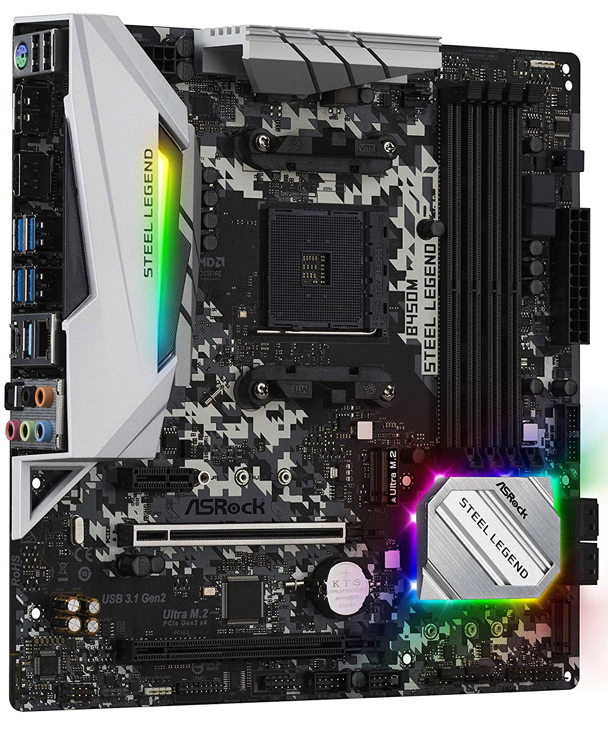 ASRock B450M Steel Legend Socket AM4/ AMD Promontory B450/ DDR4/ Quad