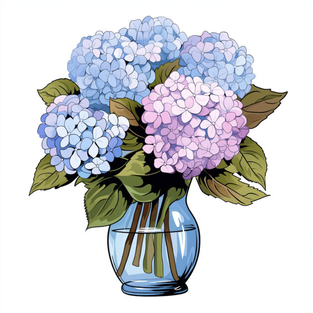 Hydrangea Flower Coloring Page Coloring Pages Mimi Panda