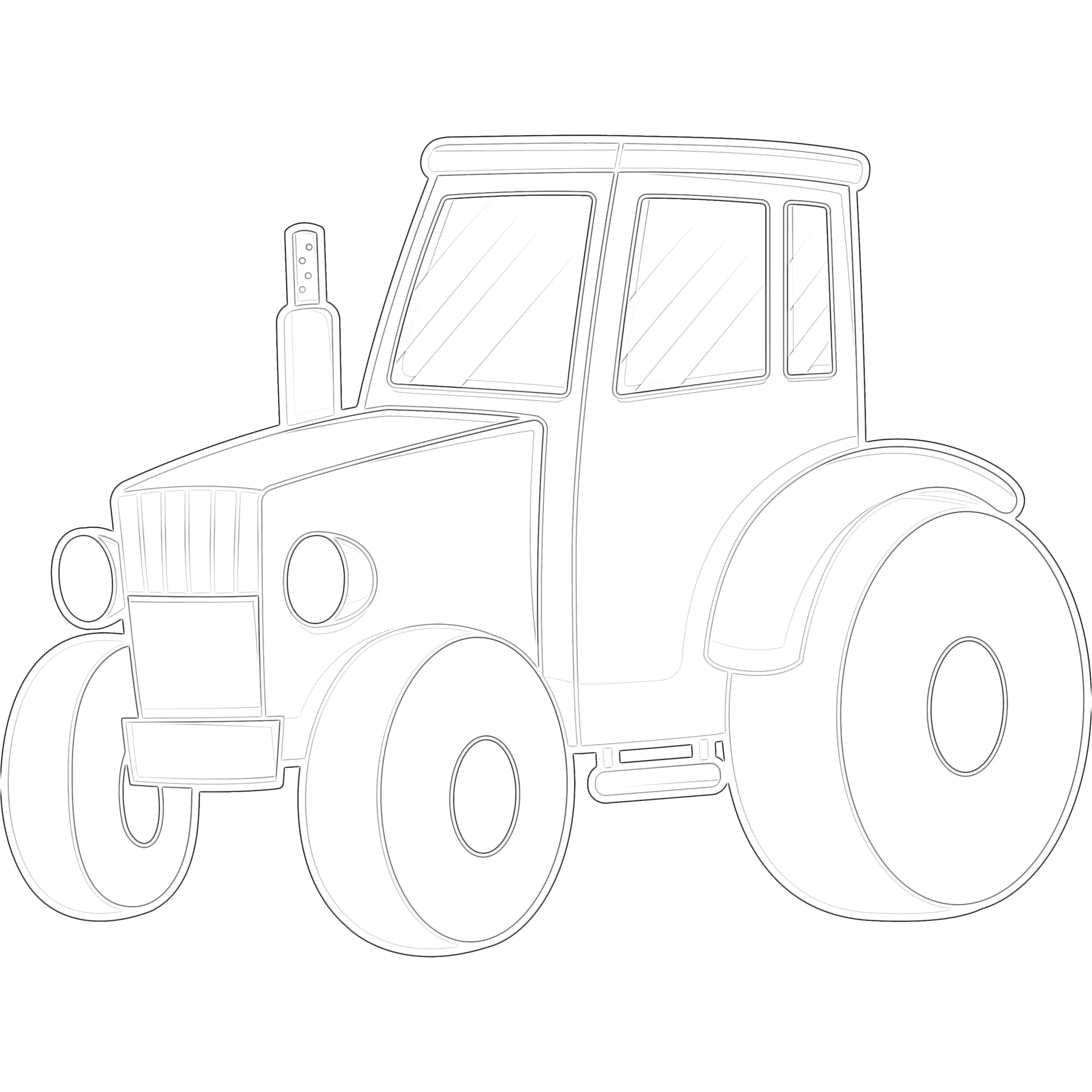 Printable Tractor Cartoon Coloring Page Mimi Panda