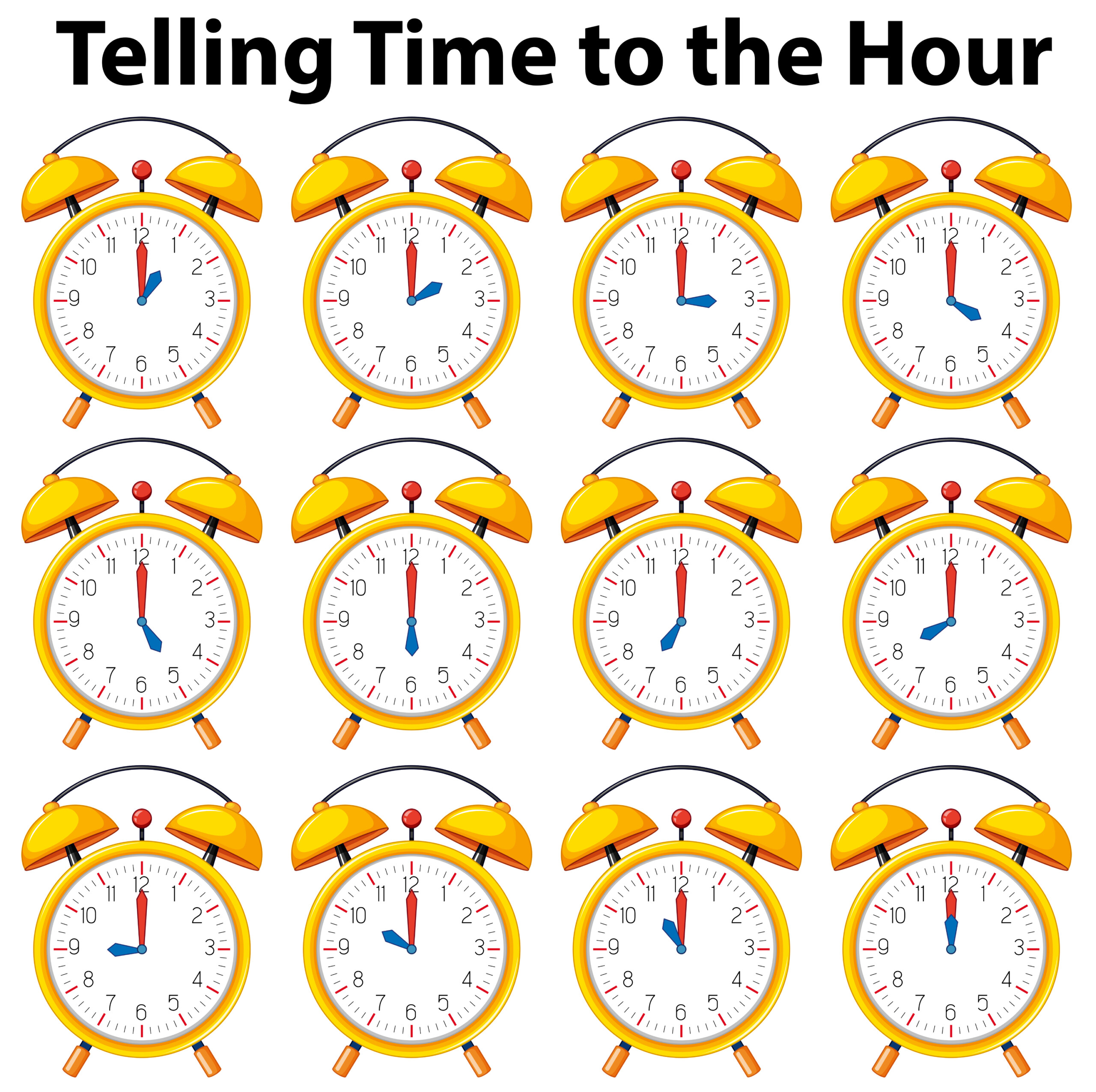 Telling Time To The Hour coloring page - Mimi Panda