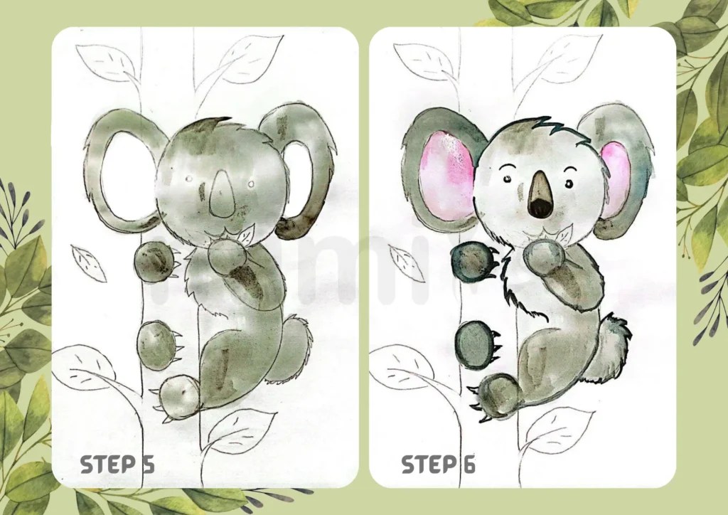 How To Draw A Koala A StepbyStep How to Mimi Panda