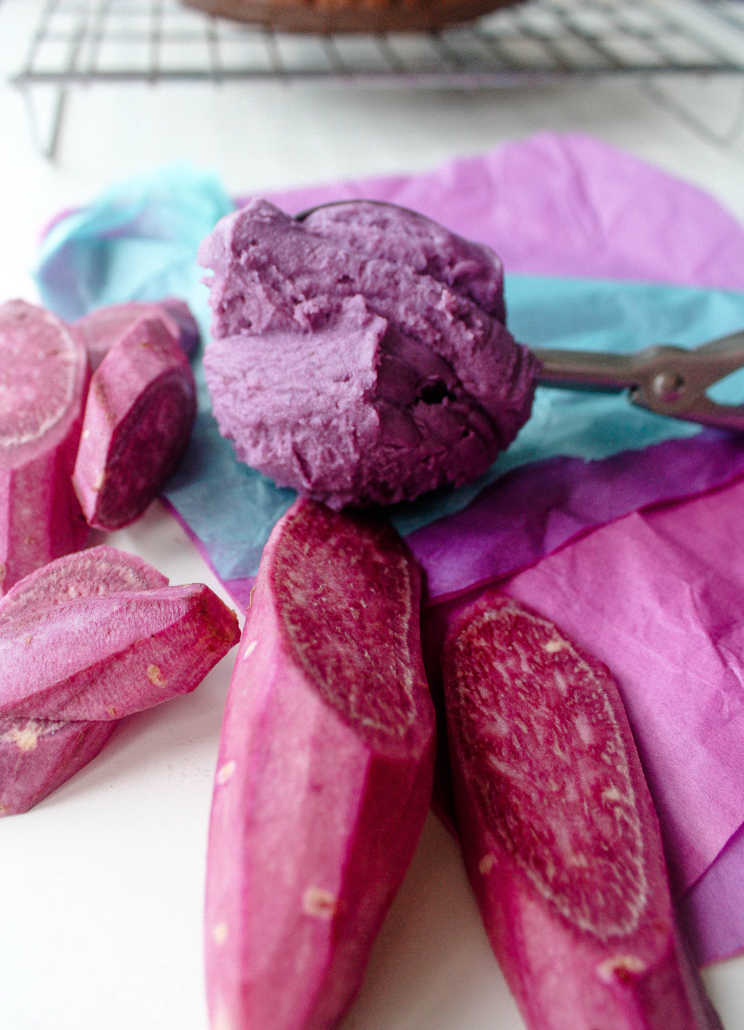 DairyFree Frosting with Purple Sweet Potato!