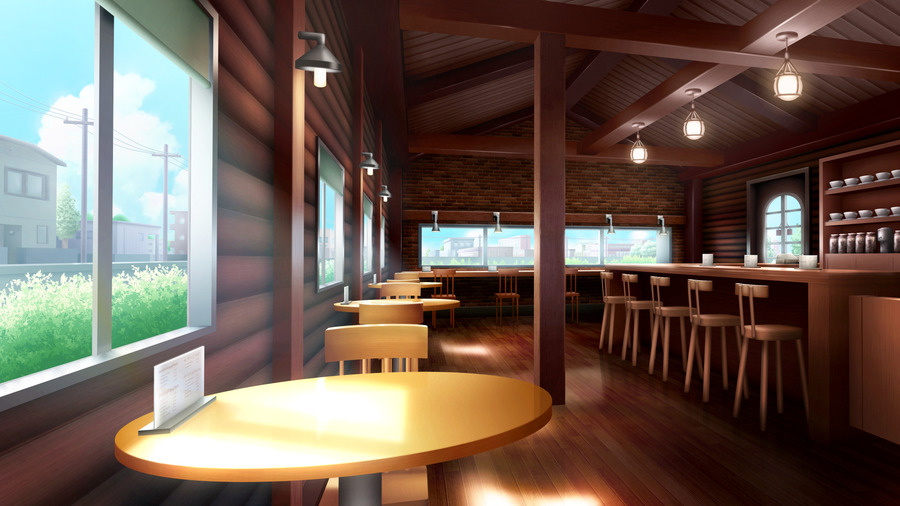 カフェの店内[10131021397]の写真素材・イラスト素材｜アマナイメージズ フリー素材】 喫茶店（3枚） 【背景イラスト】｜ みんちりえ