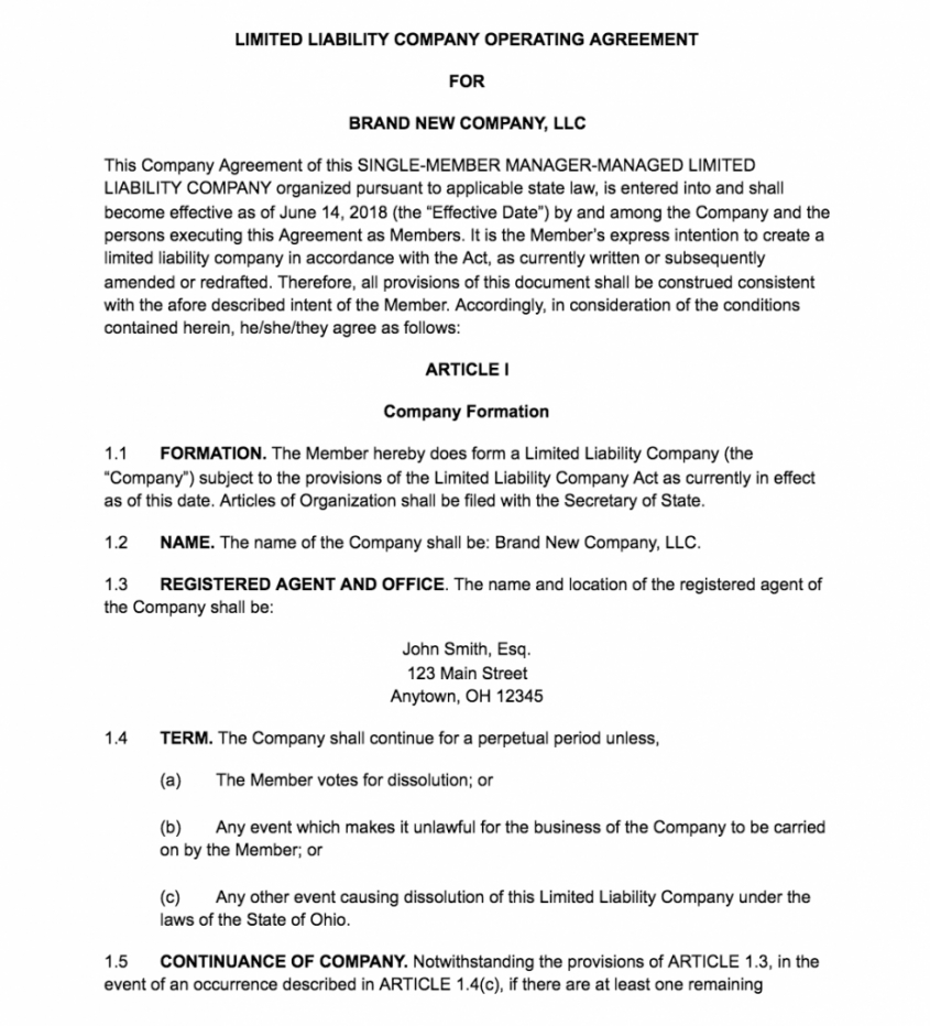 Editable How To Create An Llc Operating Agreement Free Templates