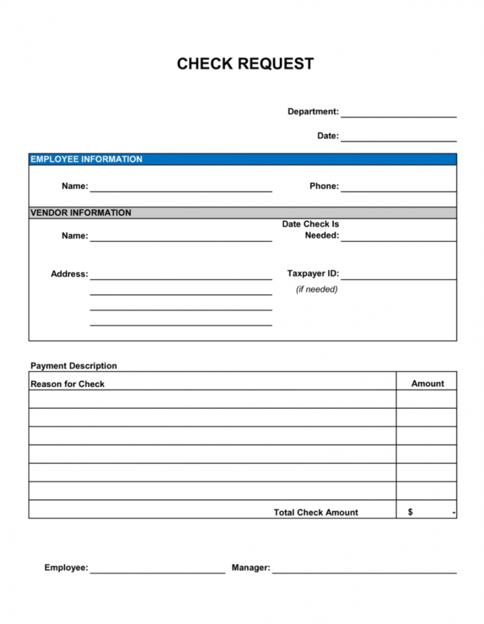 Check Request Form Template Businessinabox™ Customer Information