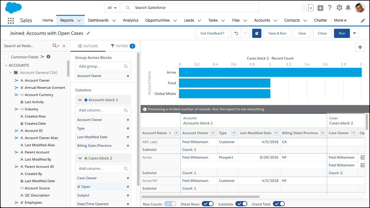 Salesforce Reports und Dashboards in Lightning Experience