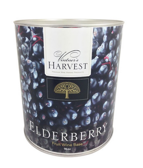 Wine Kit Elderberry Wine Canned Fruit Base 96oz 10 Can Vintners Harvest