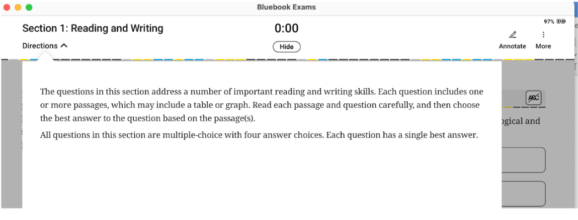 Sneak Peek Inside the Bluebook App - Mindfish Test Prep & Academics