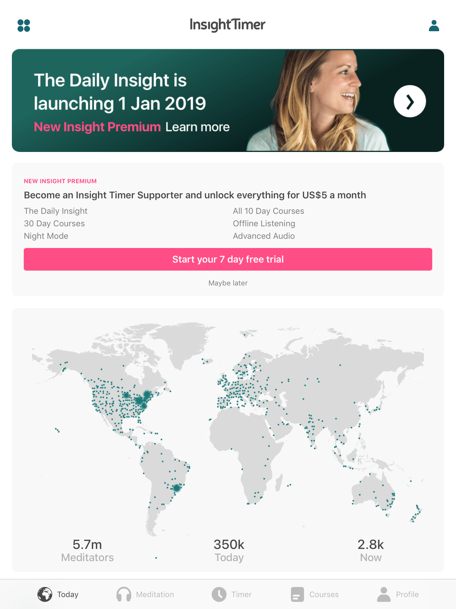 App Review Insight Timer meditation for iOS and Android
