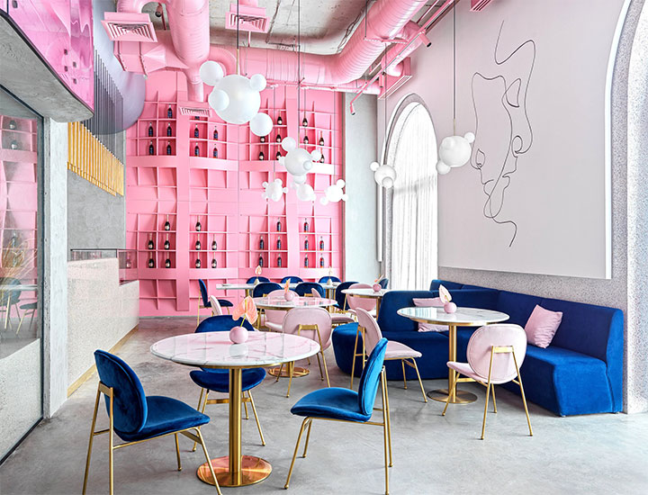 Elegant Restaurant Design Takes Pink to Another Level