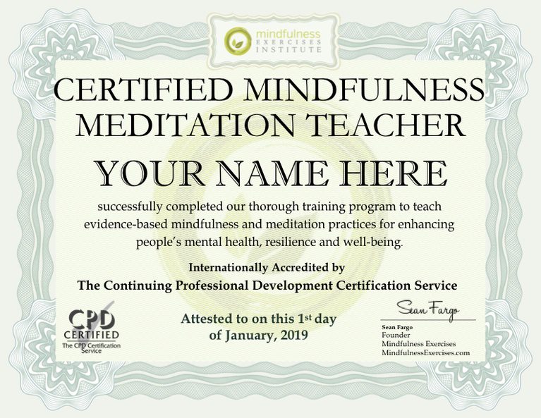 Mindfulness Teacher Certification Program Mindfulness Exercises