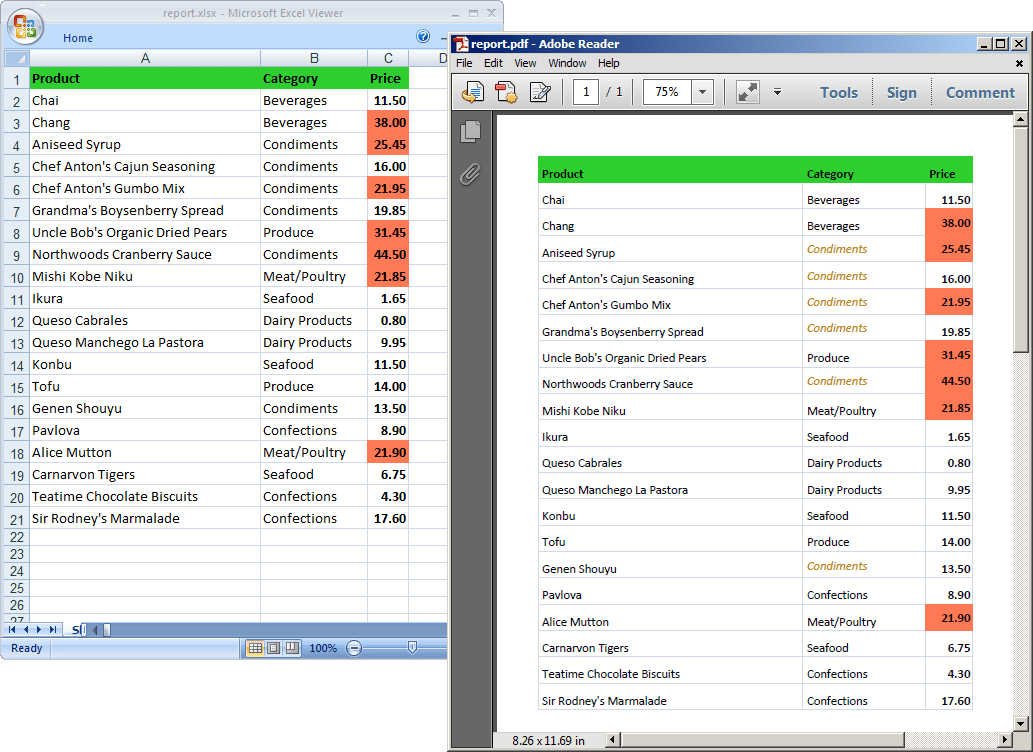 MindFusion.Spreadsheet Convert XLSX to PDF MindFusion Company Blog