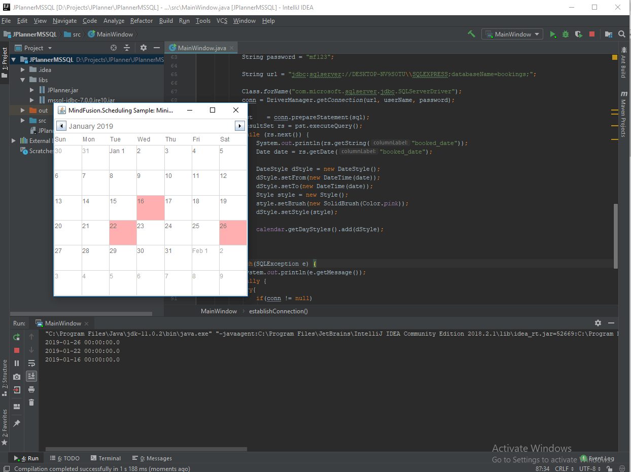 Binding the Java Planner to Microsoft SQL Server Using JDBC