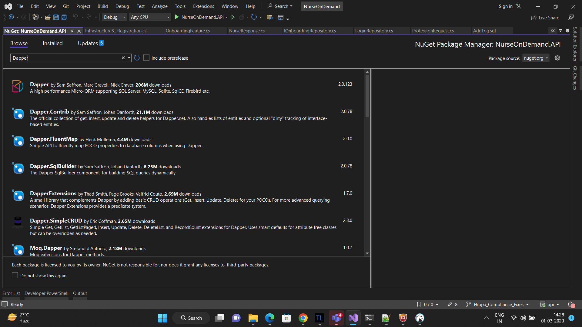 Using Dapper Micro ORM in Core Mind IT Systems