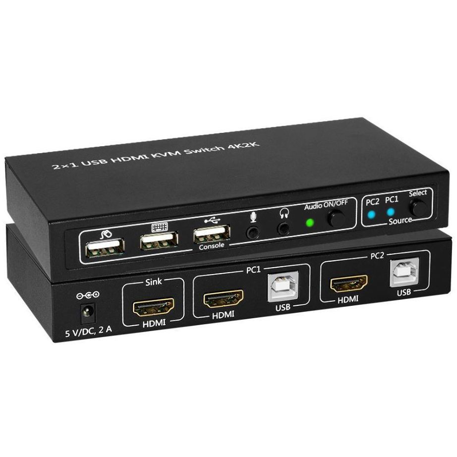 MCHDMIUSBKVMUK MicroConnect HDMI & USB KVM Switch 2