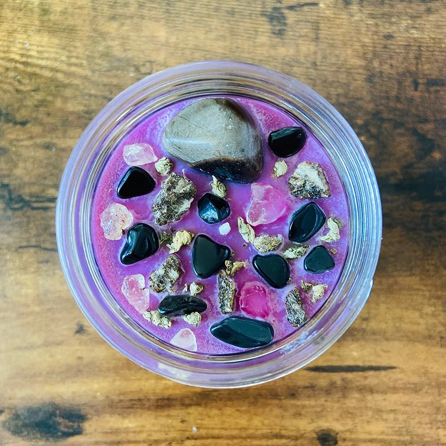 Protection Candle Egyptian Amber Purple Intention Luxury Soy Candle