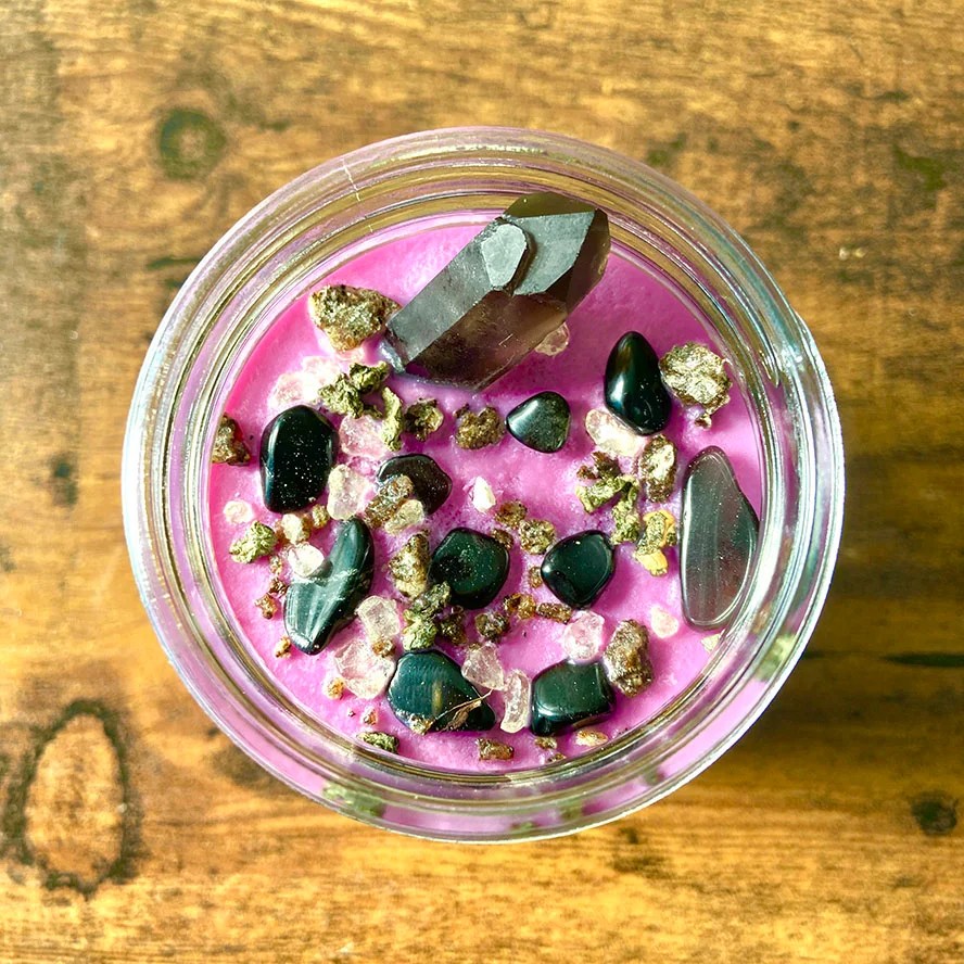 Protection Candle Egyptian Amber Purple Intention Luxury Soy Candle