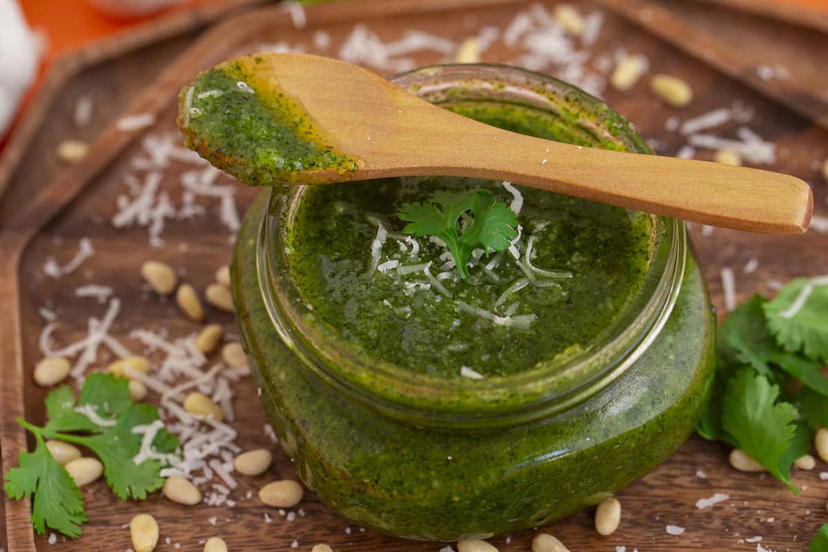 Homemade Cilantro Pesto Recipe Mind Over Munch