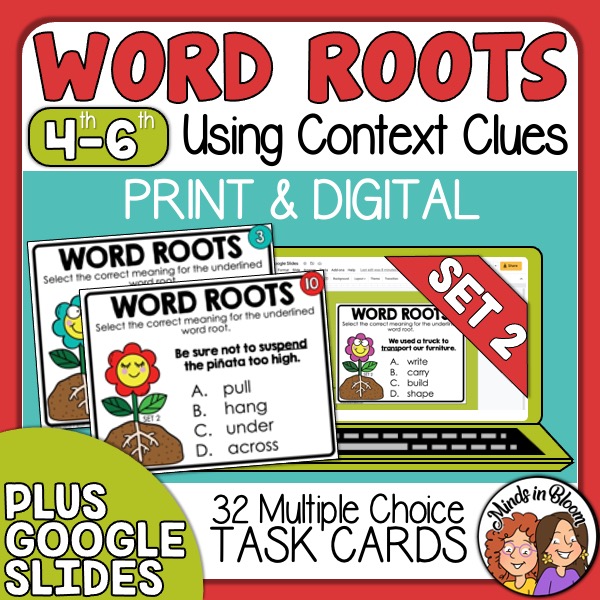 Word Root Task Cards (Set 2) Using Context Clues in Sentences Print