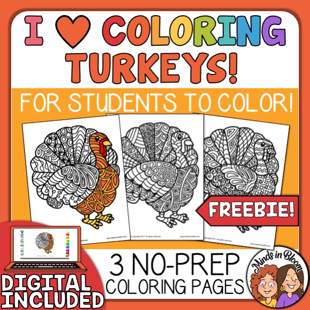 FREE Turkeys to Color! Great for Thanksgiving & Anytime in Fall! Print