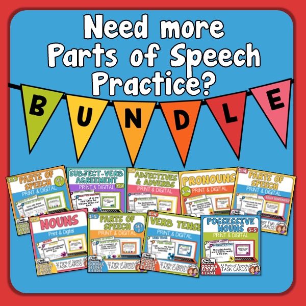 Parts of Speech Posters and Grammar Anchor Charts Freebie Minds in Bloom