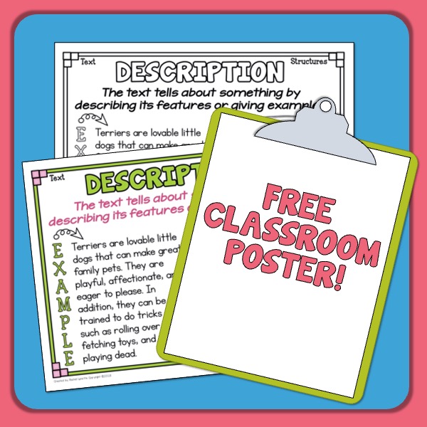 Description Text Structure Task Cards | Print & Digital with Google