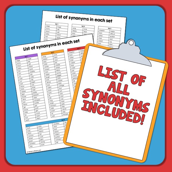 I Have, Who Has Synonyms Engaging Game for Students (4 Different Sets