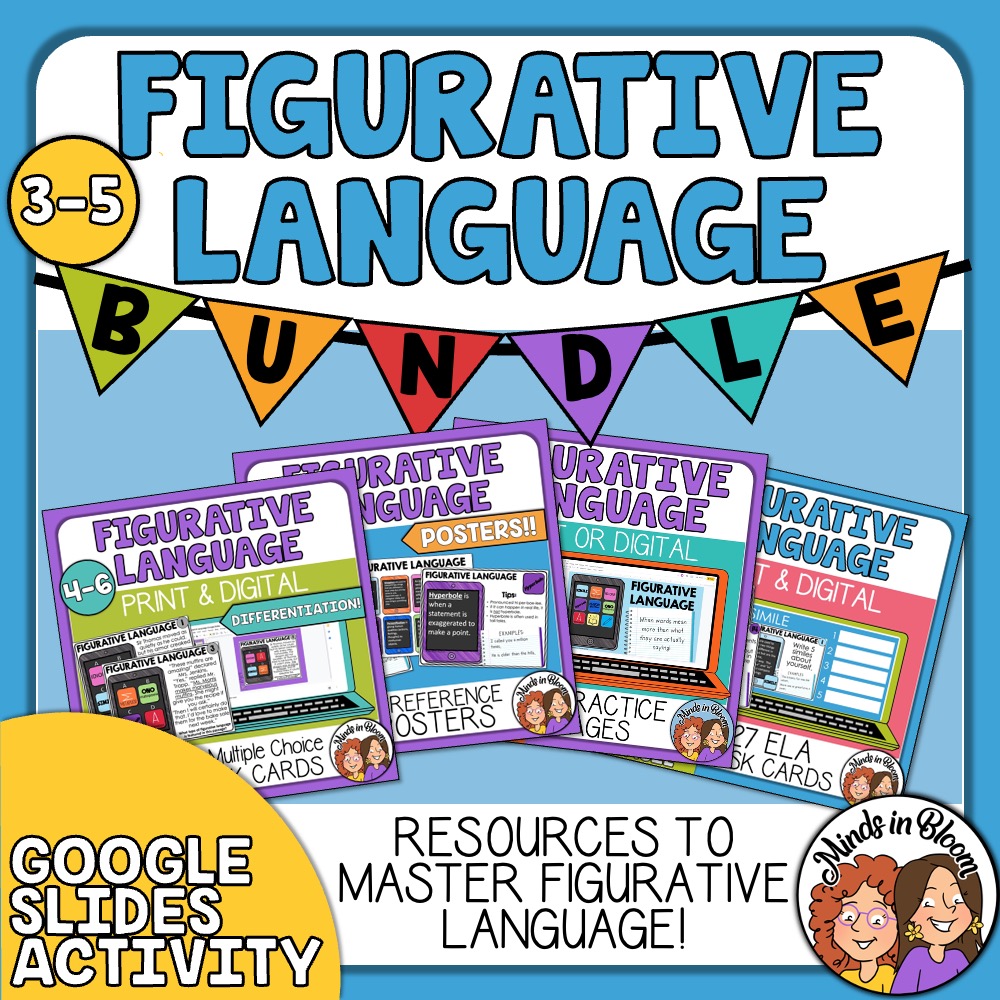 Figurative Language BUNDLE! Activities, Task Cards, Posters, Digital