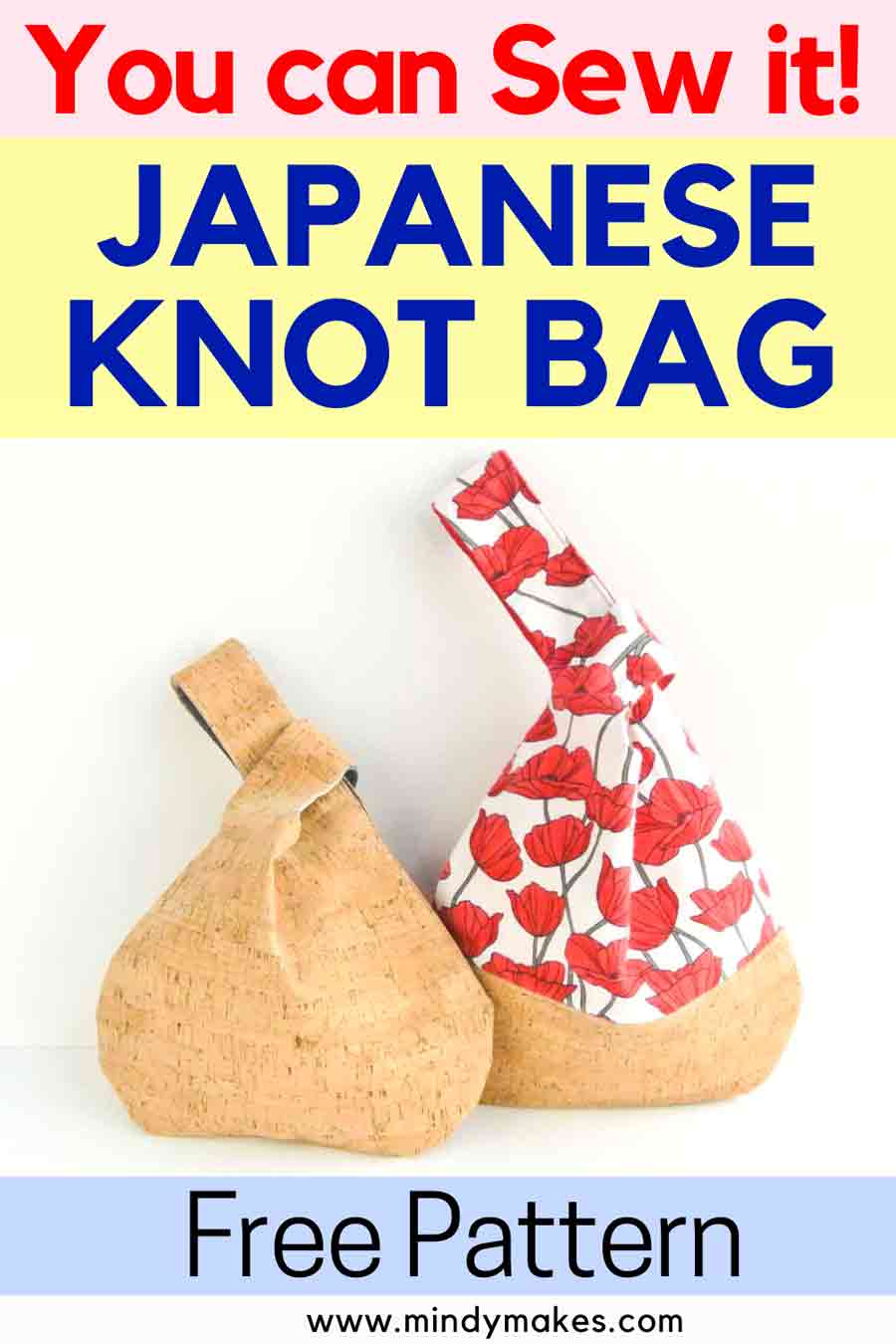 Simple Japanese Knot Bag Pattern (Free PDF) MindyMakes